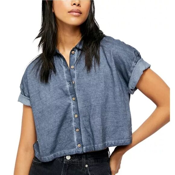 Free people weekend rush henley top xsmall - Picture 1 of 8